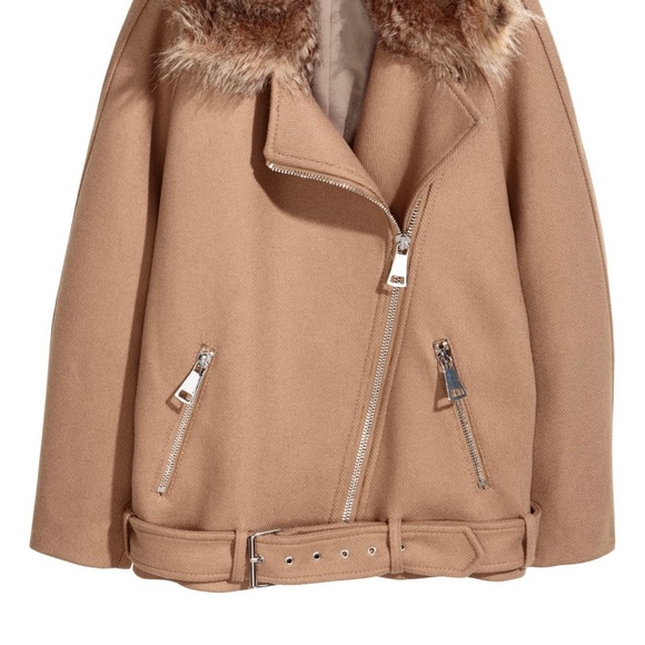 NWT CAMEL LONG BIKER JACKET - Picture 2 of 2